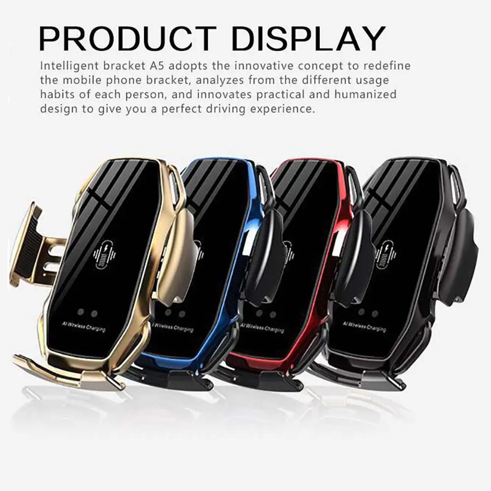 Wireless Car Charger Automatic Clamping 10W Fast Charging Phone Holder Mount Car for iPhone Huawei Samsung XiaoMi Smart Phones