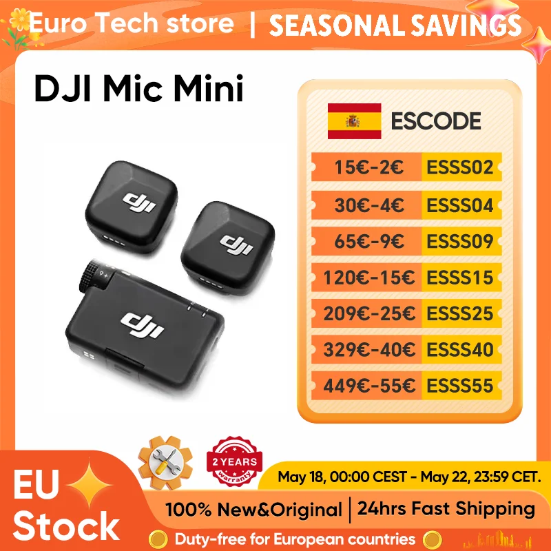 DJI Mic Mini 2TX 1RX añadir estuche de carga, cancelación activa de ruido de dos niveles, funcionamiento en 48 horas… — oferta en AliExpress