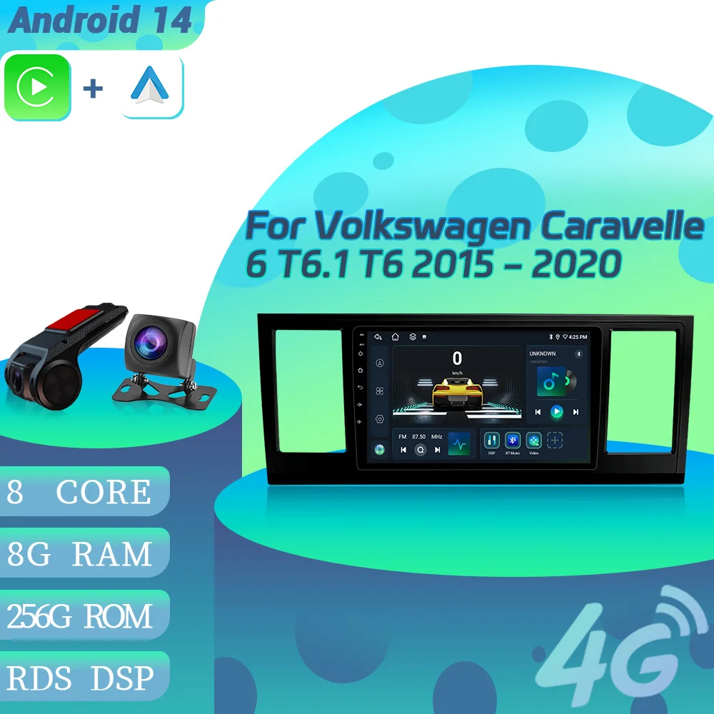 

Android 14 For Volkswagen Caravelle 6 T6.1 T6 2015-2020 Car Radio Multimedia Video Player 4G Wireless Carplay Navigation Screen