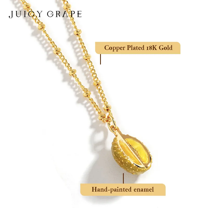 Juicy Grape Durian Necklace Handmade Enamel Necklace Novel and Fashionable Fruit Charm Necklace Birthday Present For Girl