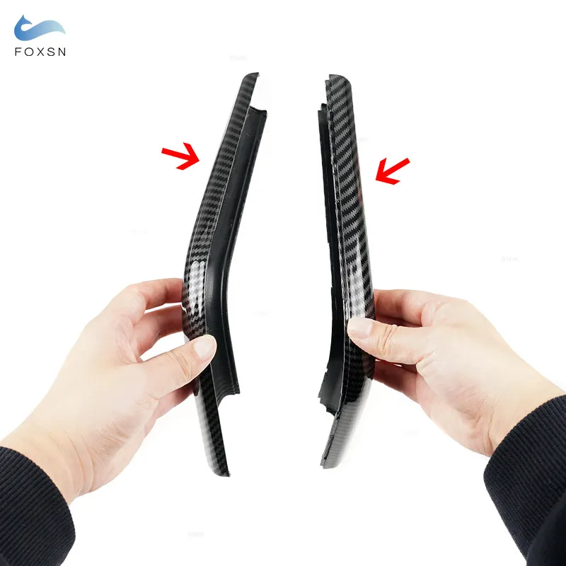 Car-styling ABS Carbon Fiber Texture Door Armrest Panel Handle Grab Pull Cover Trim For Porsche Cayenne 2011 2012 2013 - 2017