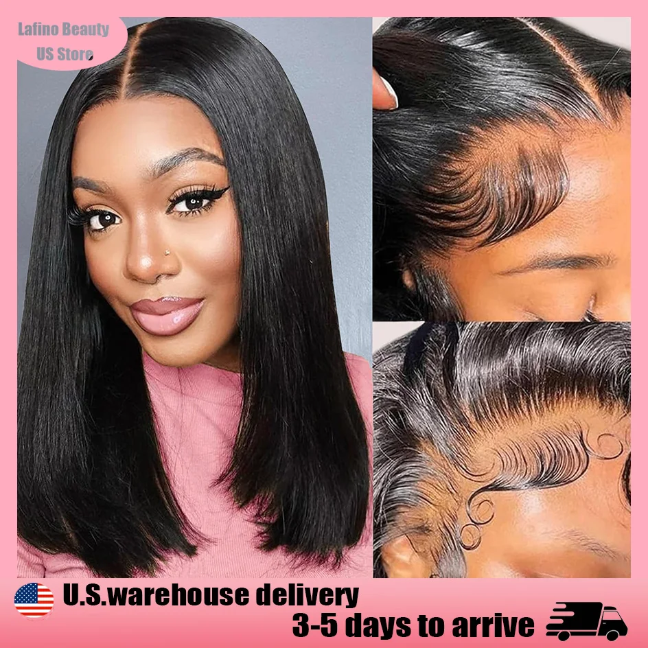 

Lafino 13x4 5x5 Hd Lace Closure Wig Straight Short Bob Human Hair Wigs 4x4 Closure Straight Hd Lace Frontal Wig 13x6 For Women