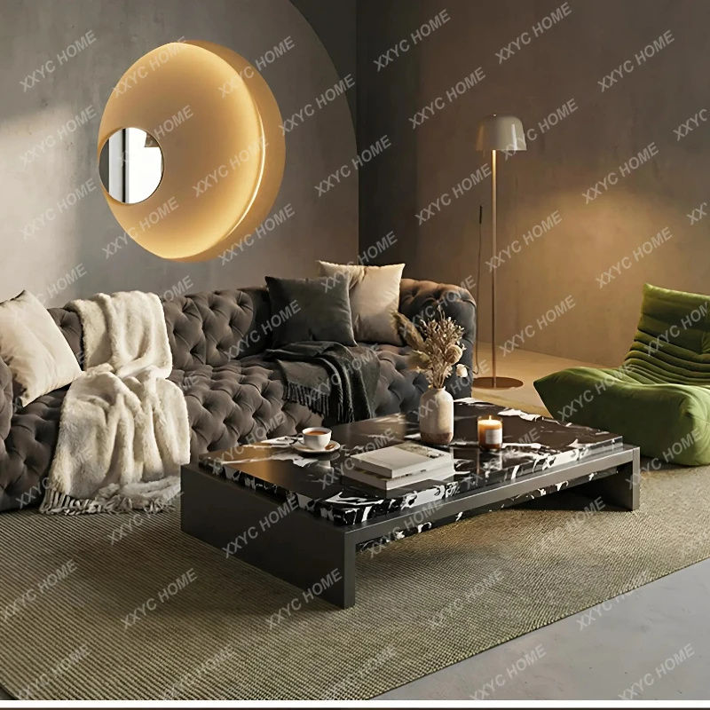 X-S  Minimalist   High-end Rectangular New Stainless Steel Light Luxury Coffee Table HG