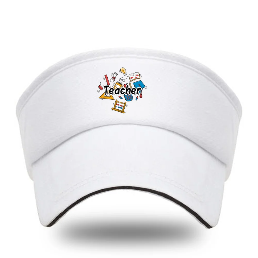 2024 Women's Summer Sunscreen Caps Sports Golf Run Baseball Cap Teacher Print Cotton Empty Top Hat Casual Adjustable Street Hats