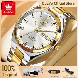 OLEVS 9907 Men's Watches Top Brand Business  Classic Wristwatch Dual Calendar Display Man Watch Waterproof Luminous Reloj Hombre