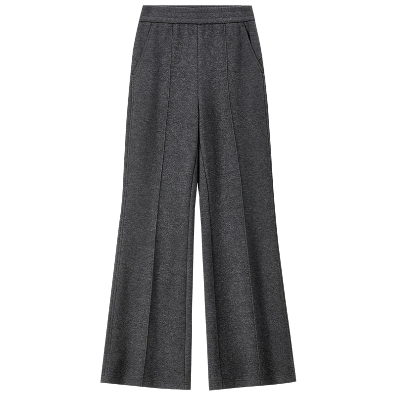 SENTUBILA Women's Flared Pants 2025 New Wool Blend Splicing Lines Woman Trousers Slimming Elegant Office Winter Bottom 154KH5819