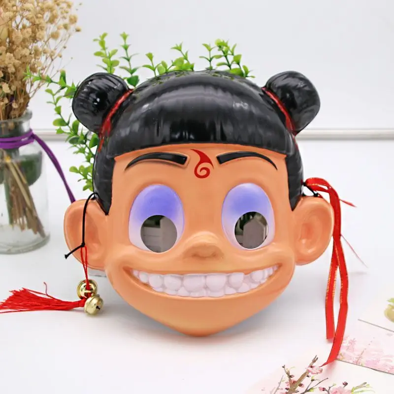 

Role playing Nezha Mask Accessories Halloween Carnival Party Children's Day Performance Mask