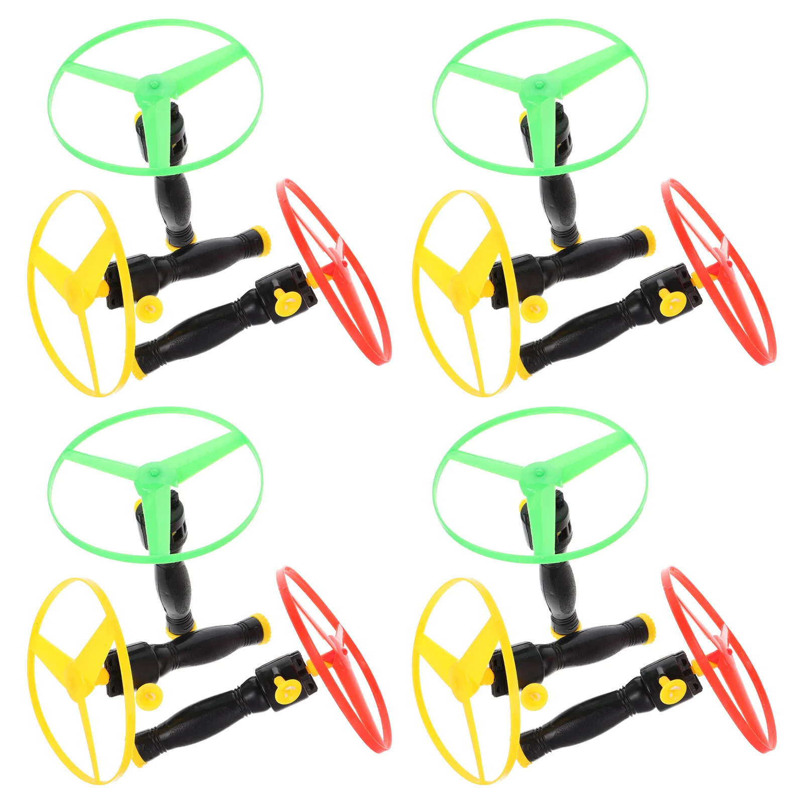 12pcs Flying Pull String Pull String Flying Disc Fly Saucer Durable Lightweight Fun Outdoor Playthings Gift
