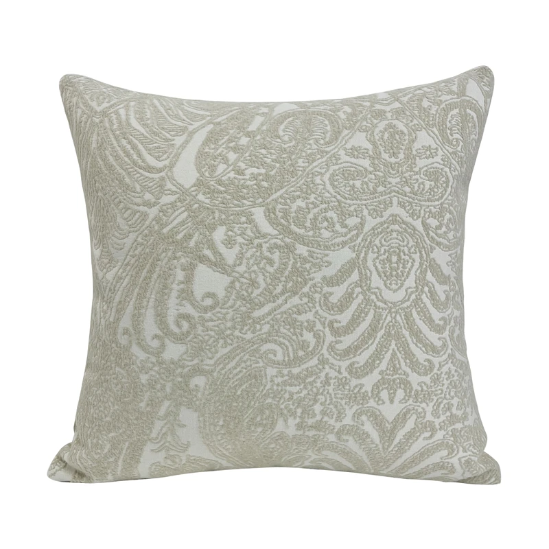 Classic Heavy Ivory Comfort Pillow Case Paisley Woven 45x45cm Soft Home Decorate Washable Cushion Cover 1 Pc Se No Insertt