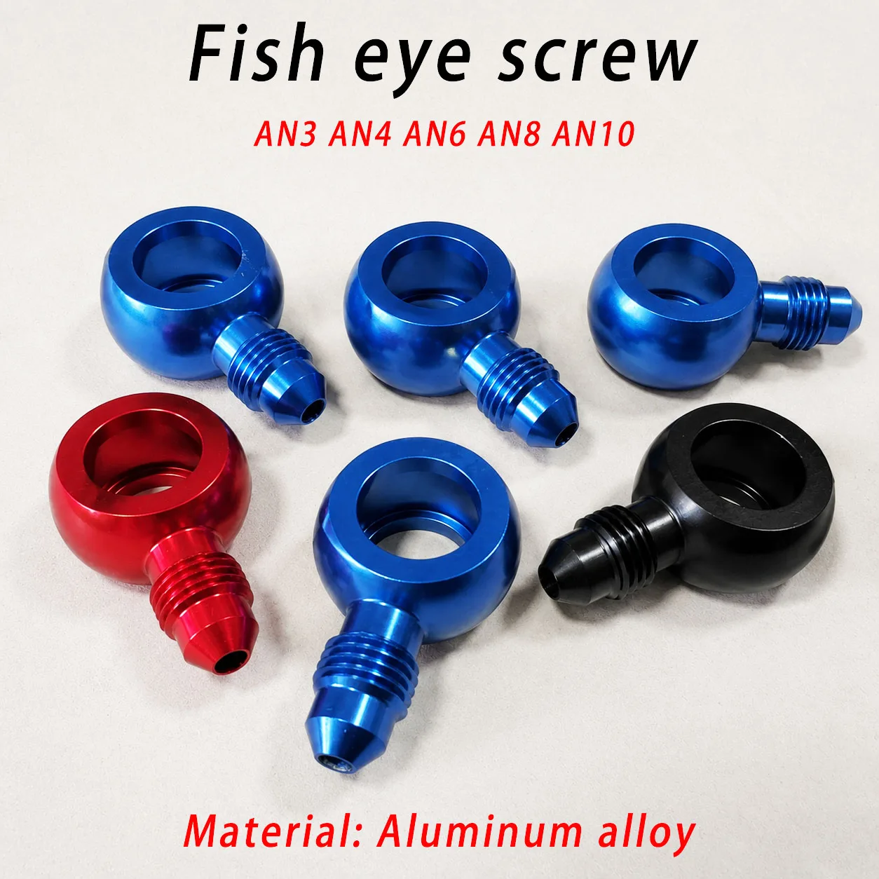AN3 AN4 AN6 AN8 AN10 Aluminum Banjo Fitting Adapter Fuel Oil Brake Line Connector Hydraulic Hose End Fitting Red Blue Black
