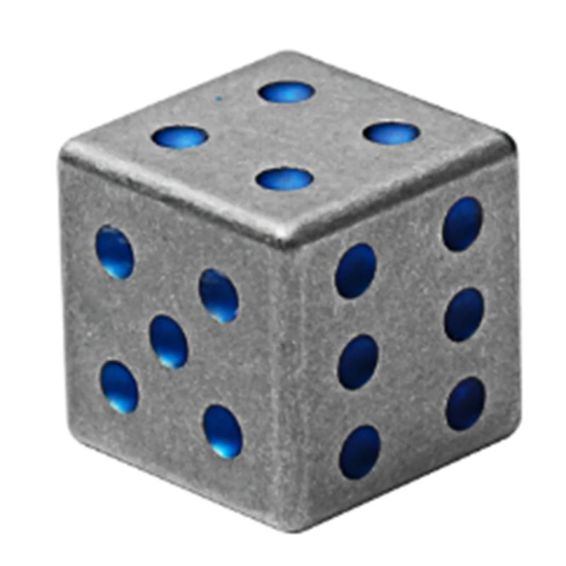 

AAAN-Titanium Alloy Dice Dice Solid Six-Sided Lucky Iced Cooling Dice Outdoor EDC Gadget Travel Camping Leisurefest