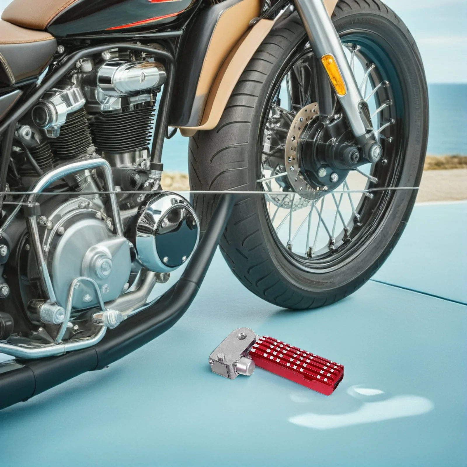 

2pcs Motorcycle Folding Foot Pegs Aluminum Alloy Rear Footrests Non-Slip Universal Fit For Bike Scooter Bicycle Foldable Pedal