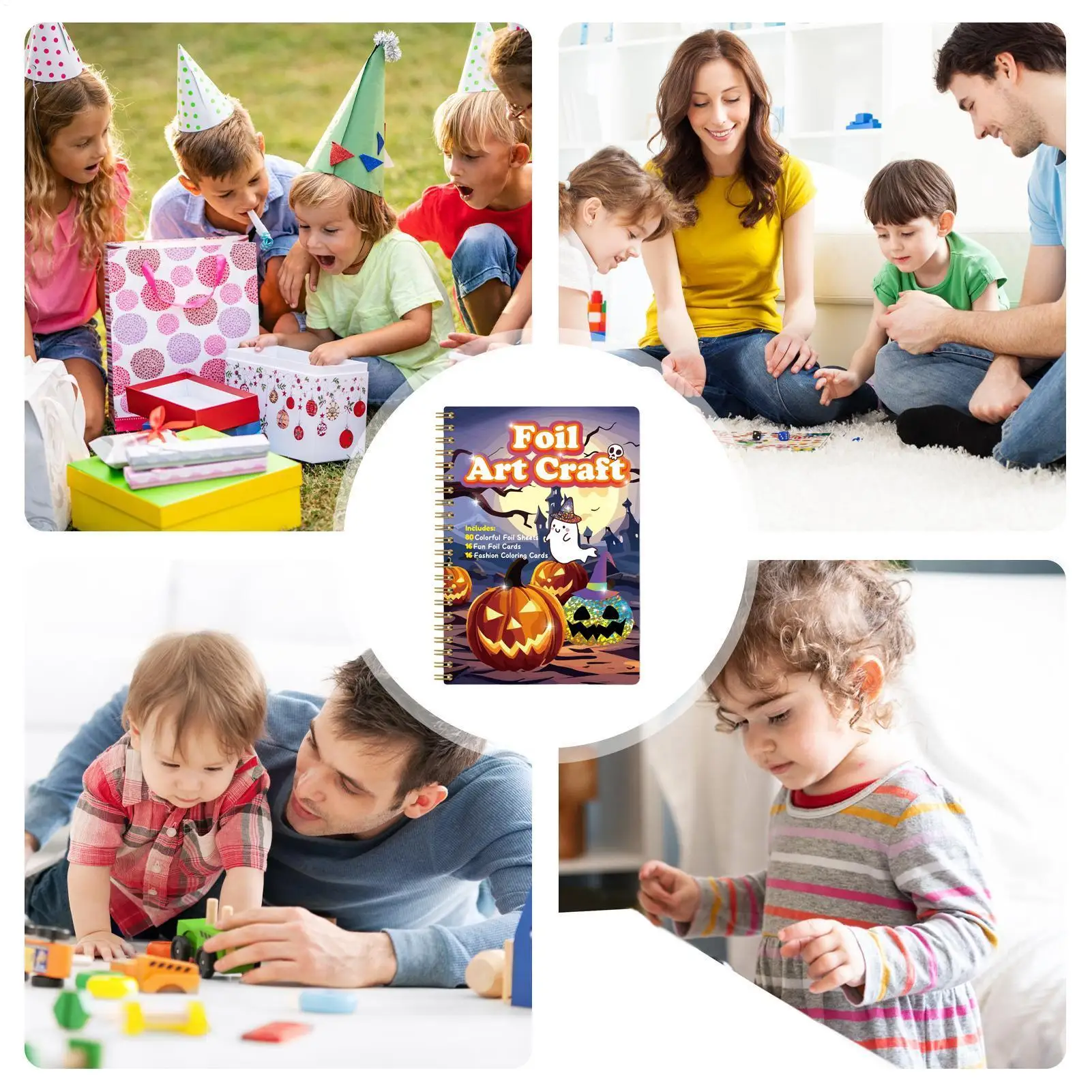ชุดงานฝีมือฟอยล์สำหรับเด็ก ชุดศิลปะฟอยล์แบบลอกและกด ชุดอุปกรณ์งานฝีมือ ของเล่นสำหรับเดินทางสำหรับเด็ก วัยรุ่น ครอบครัว ลูกสาว