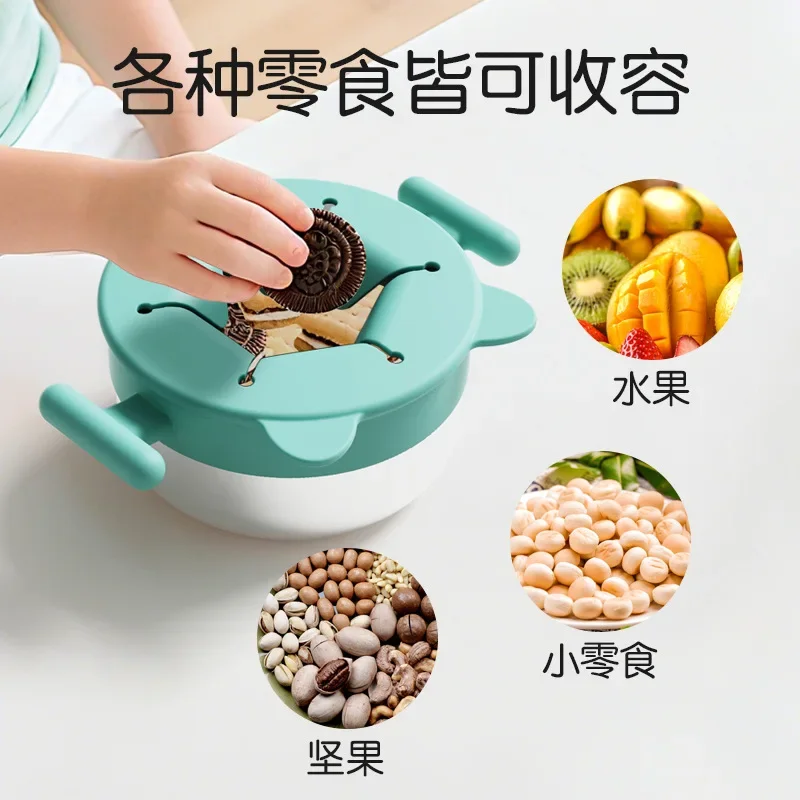 1PC Baby Silicone Snack Cup Portable Snack Cup with Easy-Grip Handle - Soft Food-Grade Silicone for Fun, Spill-Resistant Outdoor
