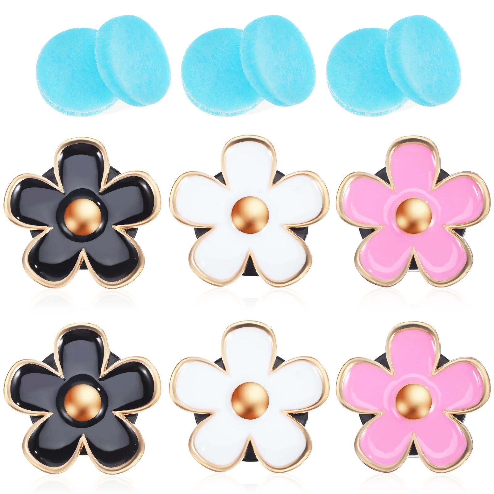 

6Pcs Flower Car Air Freshener Clips Multiple Colors Compact Long Lasting Air Vent Clip Car Decor Women Essentials
