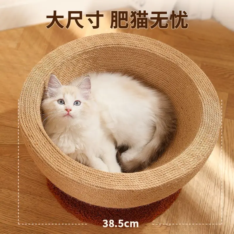 Sisal Cat Scratching Board Nest Integrated Oversized Cat Toy Cat Claw Board Resistant To Scratching Off Crumbs Nest Basin Hemp