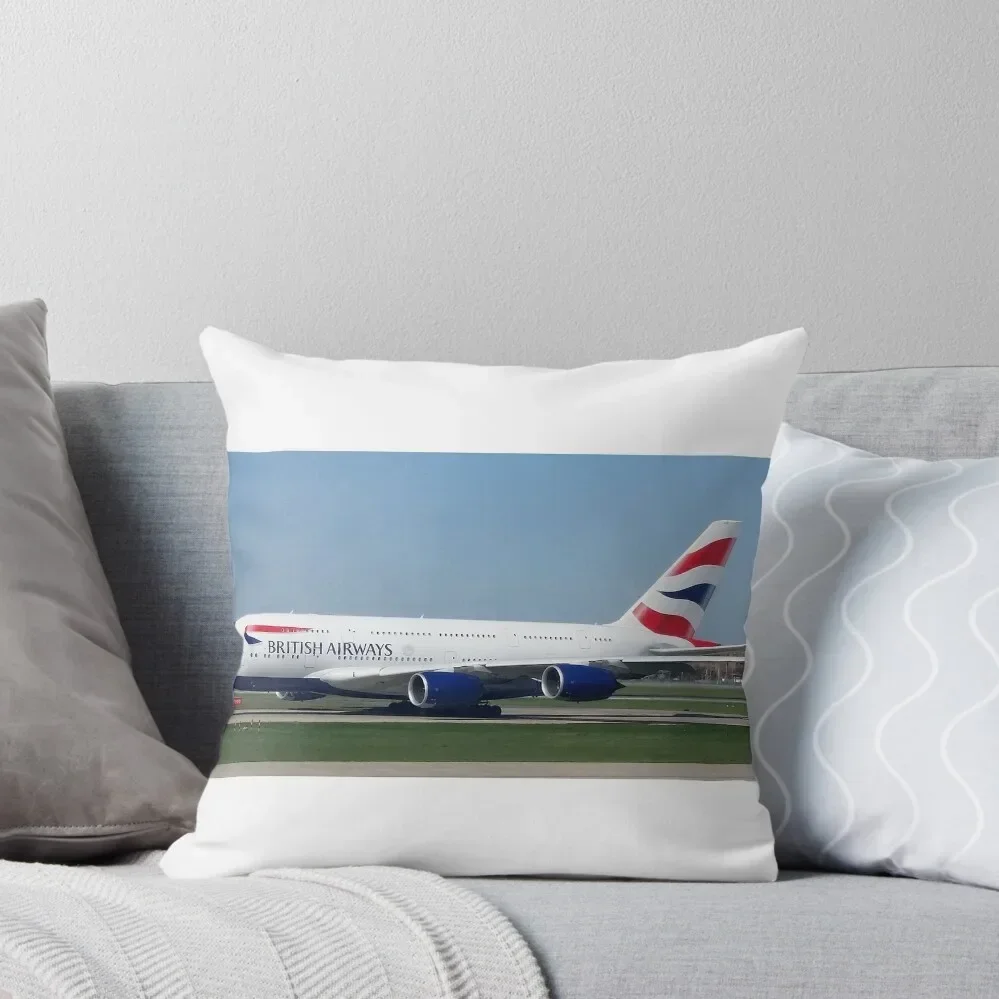 British Airways A380 Throw Pillow pillow pillowcase Cushions Cover Pillows Aesthetic pillow