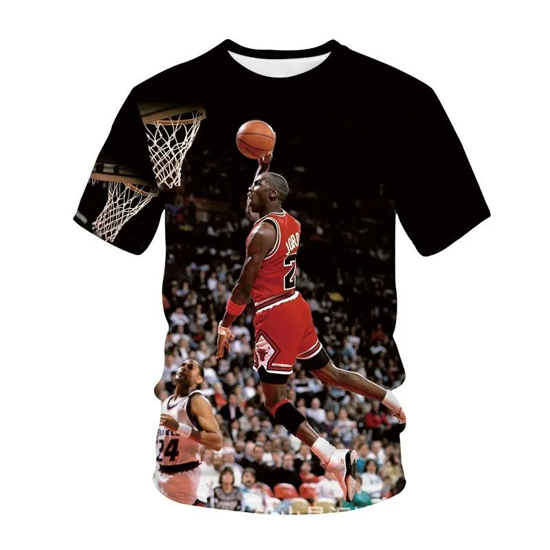 24/25 Hot Selling Fashion Michael J-Jordan Basketball-N-nbaT T-shirt Sports Top Short Sleeved 3D Printed Quick Drying T-shirt