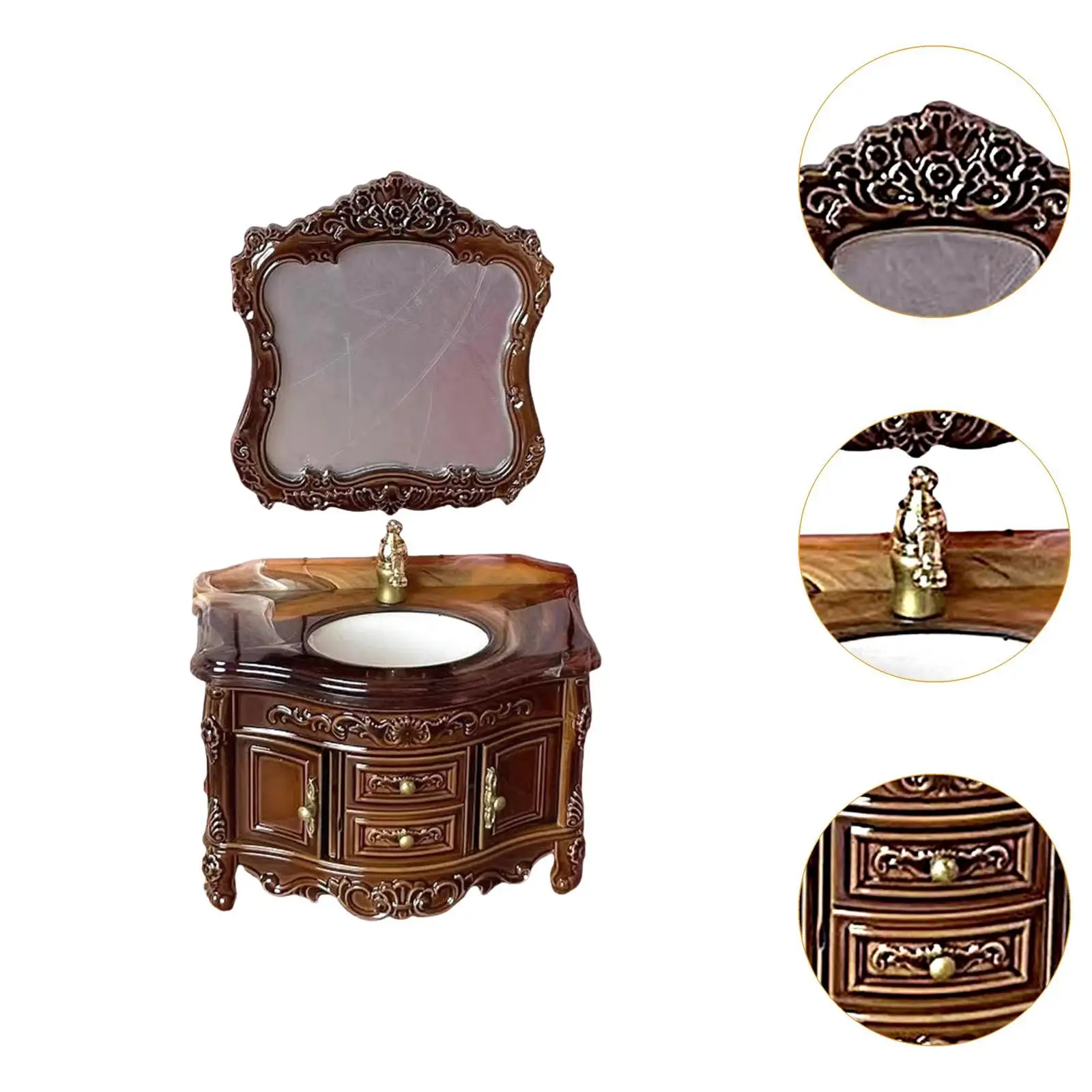 1/12 Dollhouse Vanity Sink for Gift Landscape Decorations Window Display