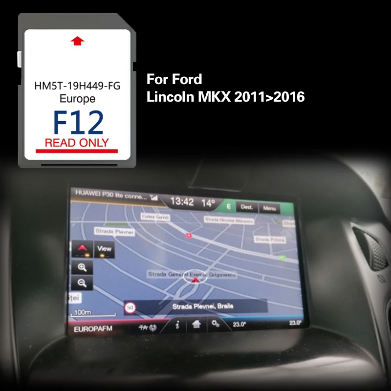 for Lincoln MKX 2011-2016 MAP Card Navigation FULL Coverage Europe Road And Language Sat Nav