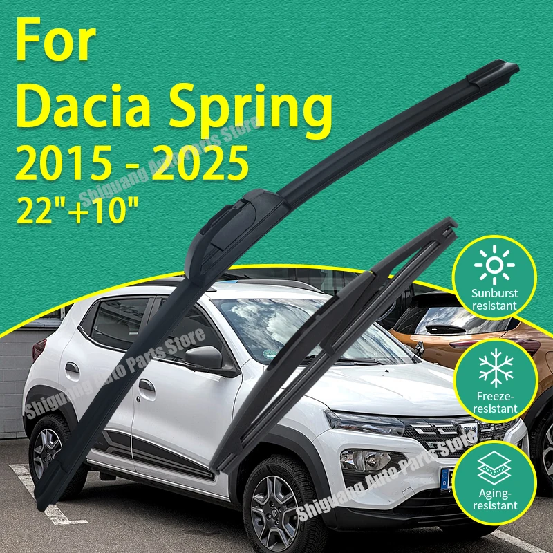Front Rear Silicone Coating Wipers for Dacia Spring 2015 - 2025 Car Wiper Windshield Windscreen Blades Accessories 2016 2017