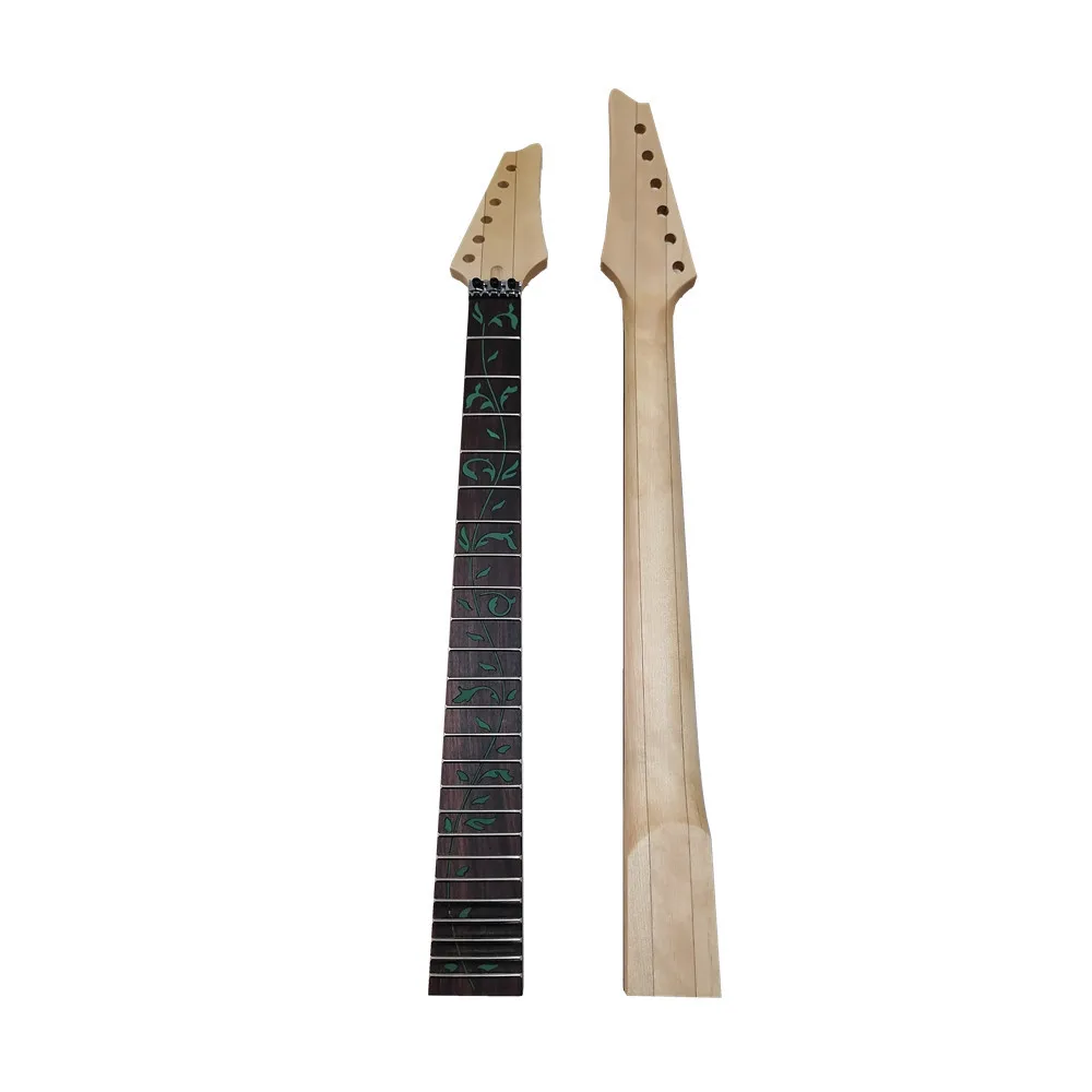 Disado 24 Frets Maple Electric Guitar Neck Rosewood Fingerboard Inlay Gree Tree Of Life Guitar Accessories Parts