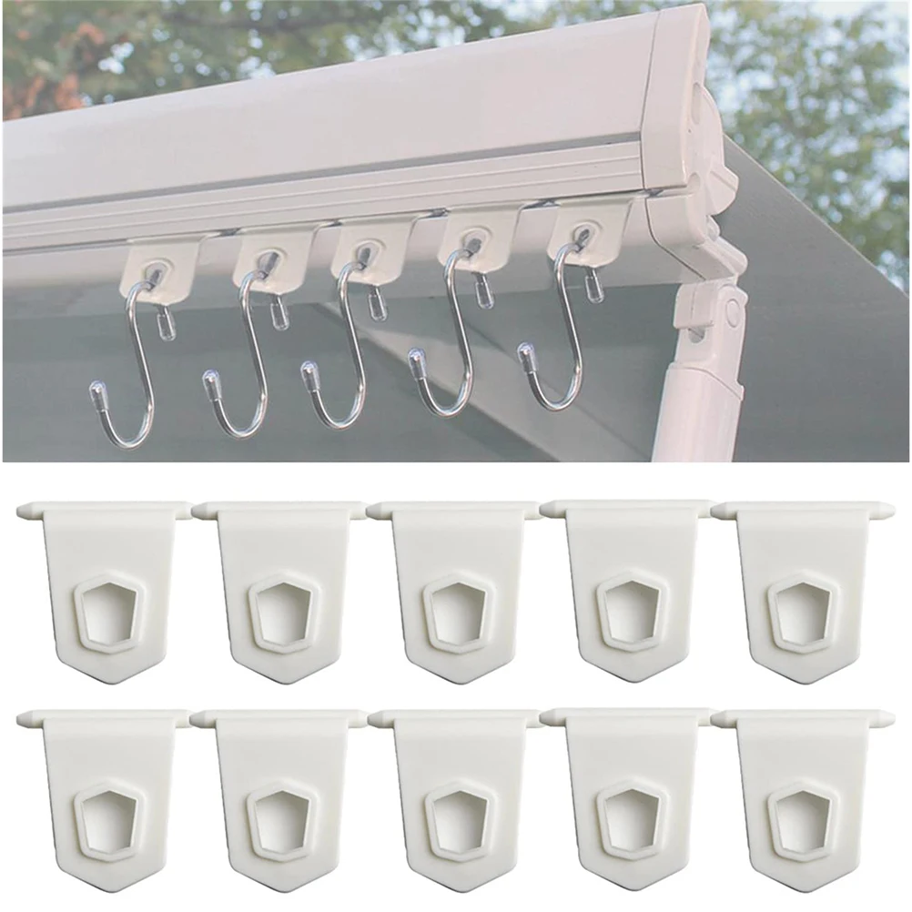 10pcs Outdoor RV Awning Hangers RV Awning Hooks S Shaped Hook Kit Camping Motorhome Tent Rail Hooks - Campervan Accessory
