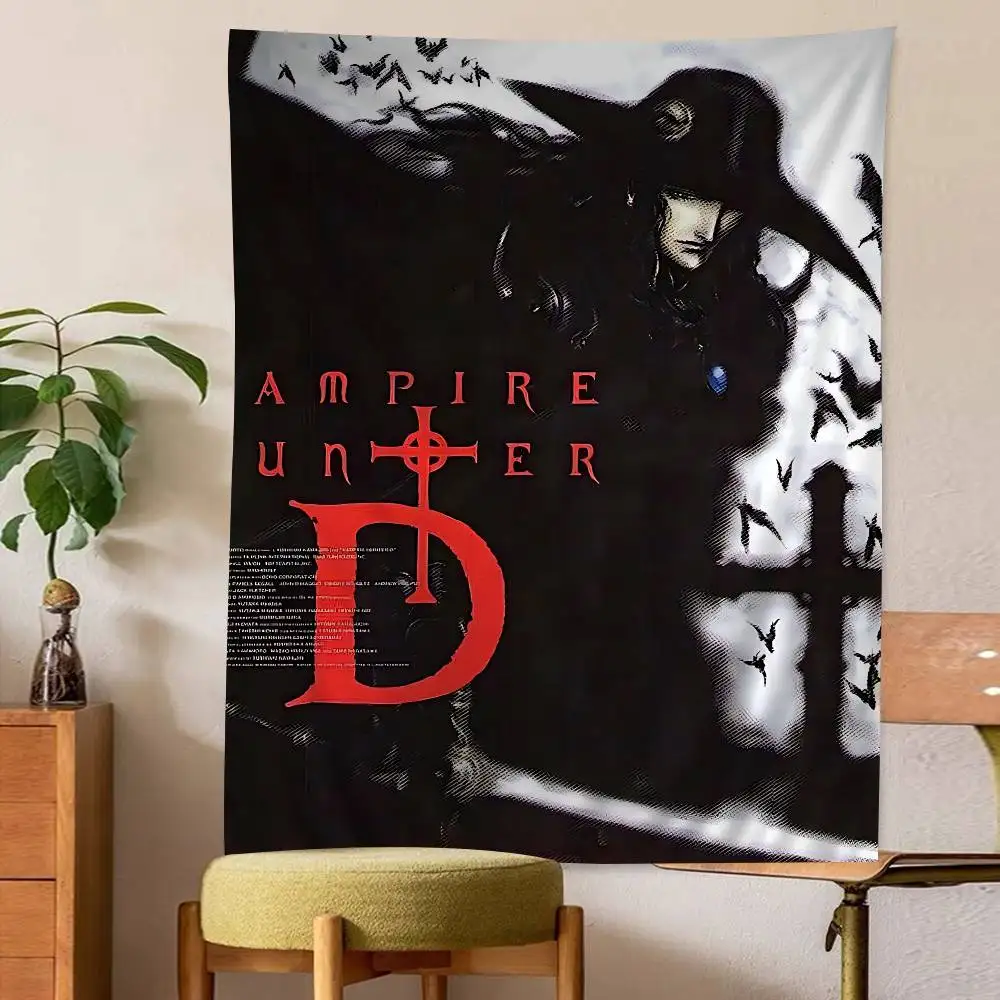 Vampire Hunter D, klassischer japanischer Anime, Retro-Druck, großer Wandteppich, Wandbehang, Dekoration, Haushaltsdekoration, Decke
