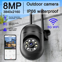 8MP 5G WIFI Surveillance Black IP Camera Auto Tracking Color Night Vision 4X Digital Zoom Outdoor Waterpter PTZ Security Cameras