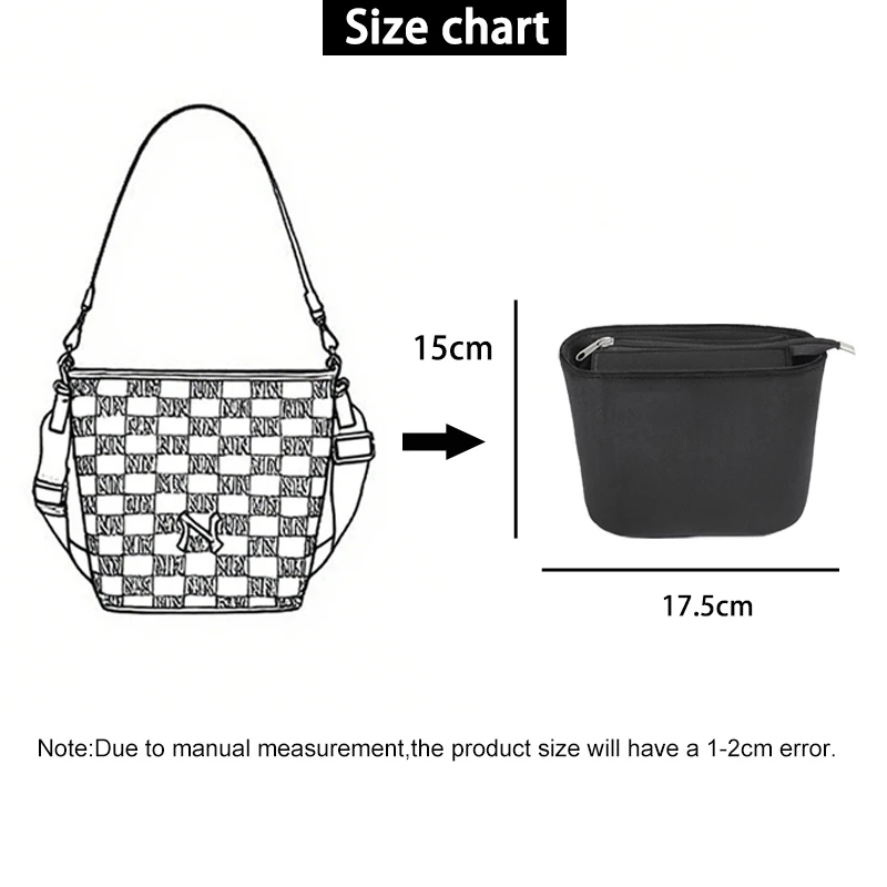 EverToner Bag organizer insert Fits For M-lB M Mon-gram Bag Flannel zipper storage support handbag liner bags accessories