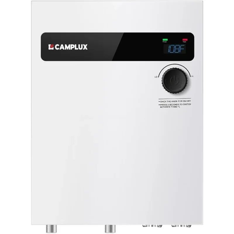 CAMPLUX Electric Tankless Water Heater 27kW 240V, Instant Hot Water Heater, Self-modulating Technology