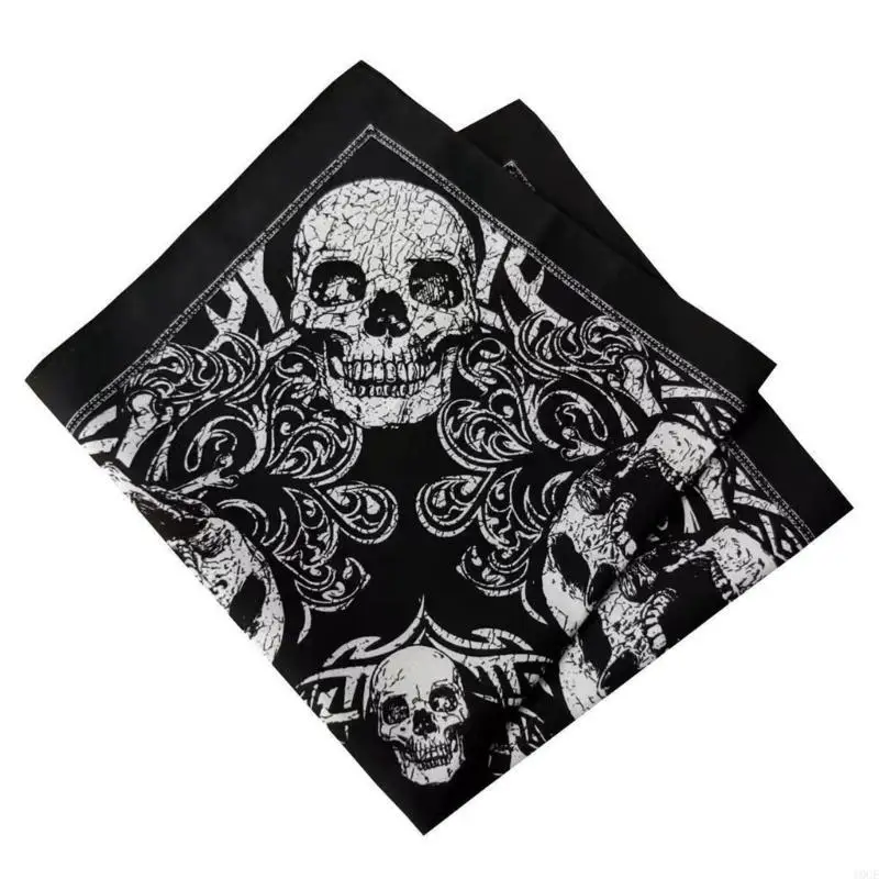 

Digital Skull Print Headscarf Dance Bandanas Cycling Headcover Cotton Kerchief