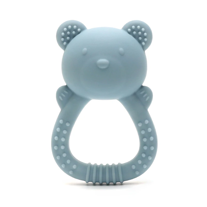 Baby Teether Toy - Cute Bear Shape with Rattle Sound - Soft Silicone, BPA-Free - Soothing Sore Gums for Newborns & Infants