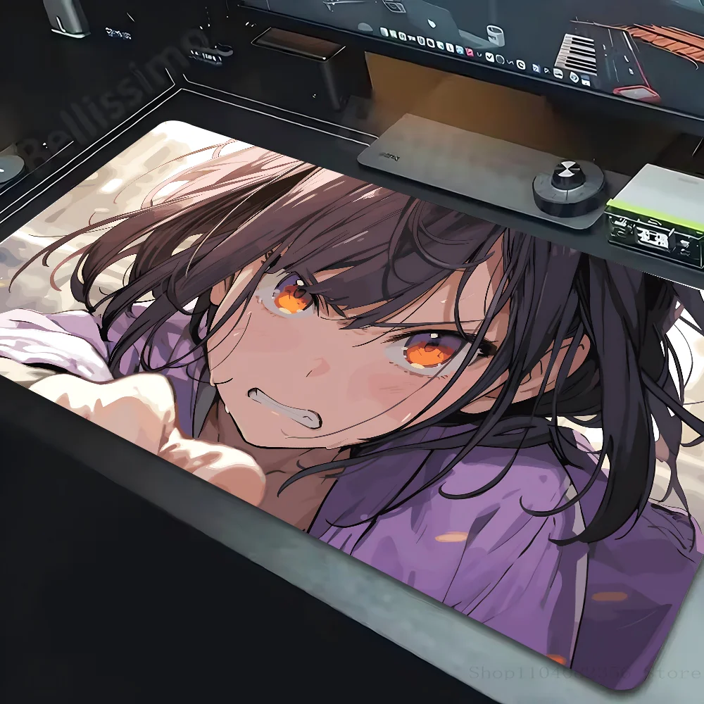 Anime Girls Locking Edge Computer Mousepad Mouse Mat Desk Mat With Pad Gaming Accessories Prime Gaming XXL Keyboard Pad Padding