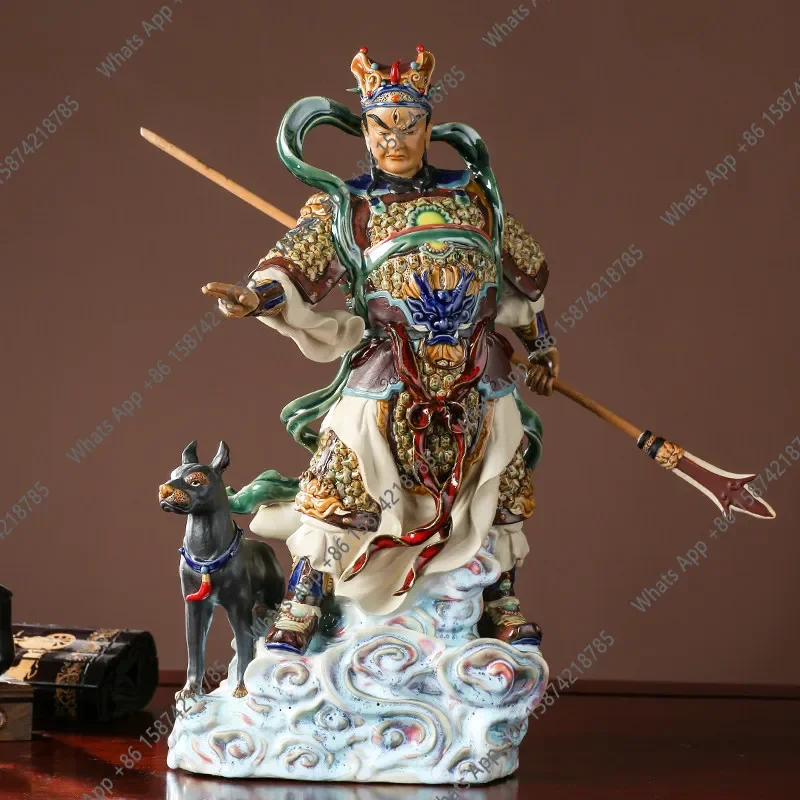 ZL Shiwan ceramic doll boutique new Chinese home decoration door living room town house decoration Erlangshen ceramic ornament