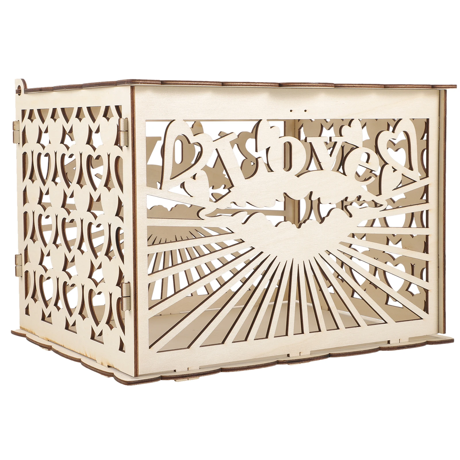 

Wooden Sign-in Gift Card Box Wedding Boxes Holder Container Khaki Case