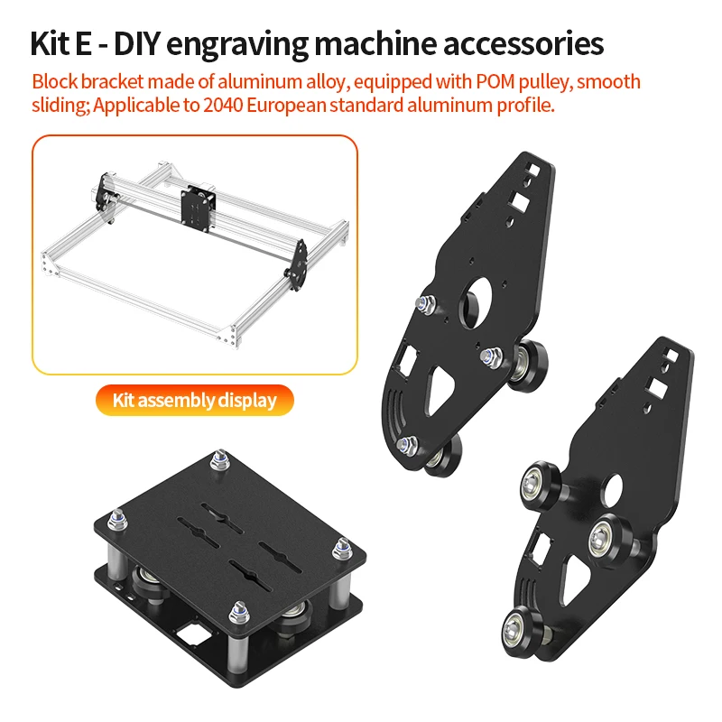 

All Metal Laser Engraving Machine Parts X/Y Axis Moving Skateboard Kit Connect 2040 European Standard V-Slot Aluminum Profile