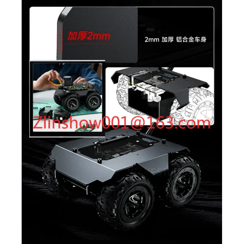 Expandable 4WD WAVE ROVER trolley chassis metal mobile robot ESP32 lower computer