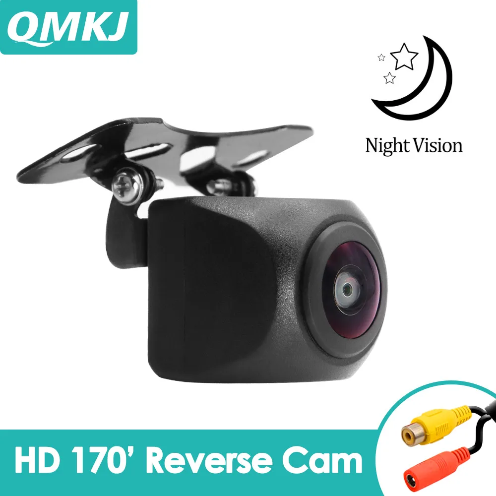 

QMKJ 1080P HD Car Rear View Camera Night Vision 170 Degree Fisheye Lens Reversing Auto Parking Camera For CCD Backup Monitor