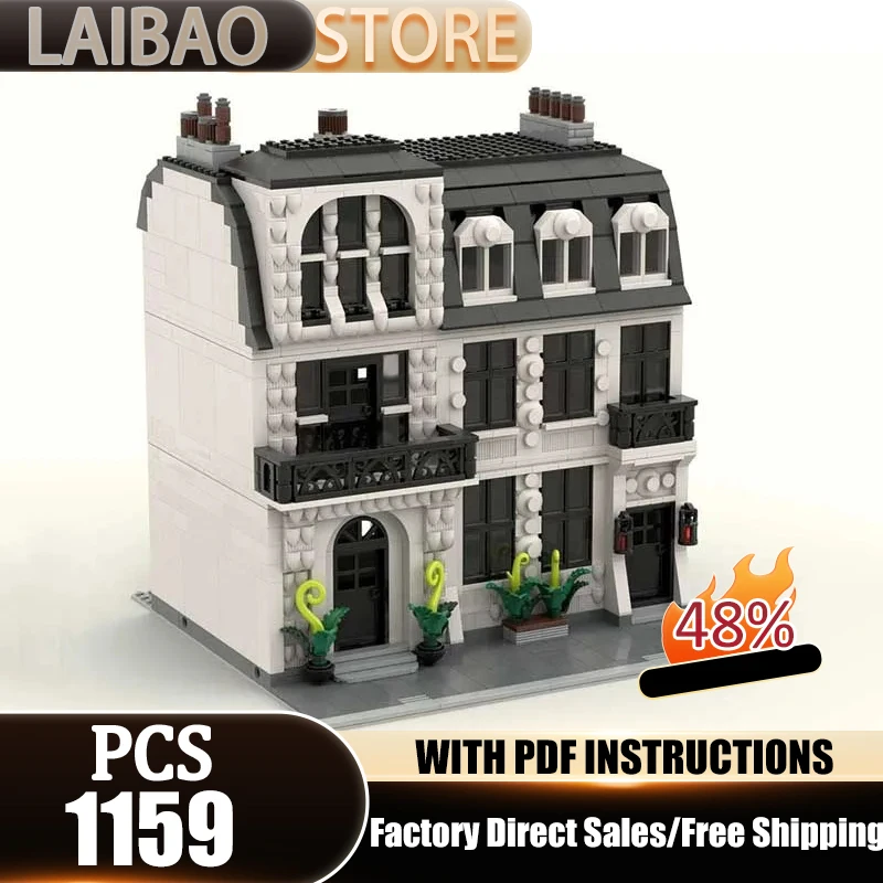 

City Street View Moc Building Blocks Parisian-style Modular #1 Model Technology Bricks DIY Assembly Toys Construstion Gifts