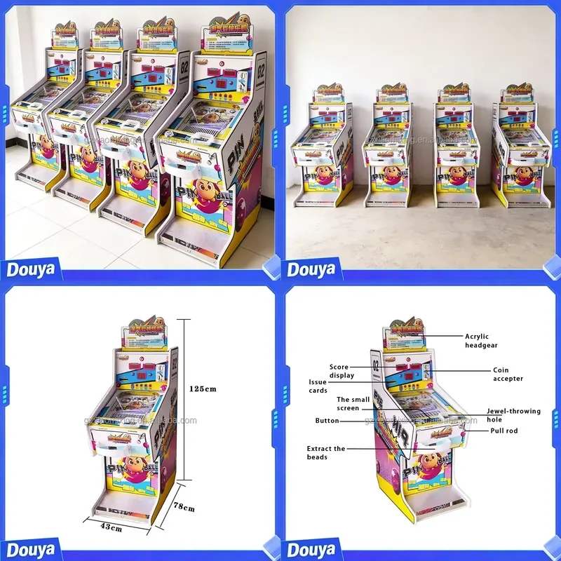 Coin-Operated 1-Year Warranty Wooden Gift Prize Pinball Game Machine Electronic Crane Vending Machines English Sale Plastic