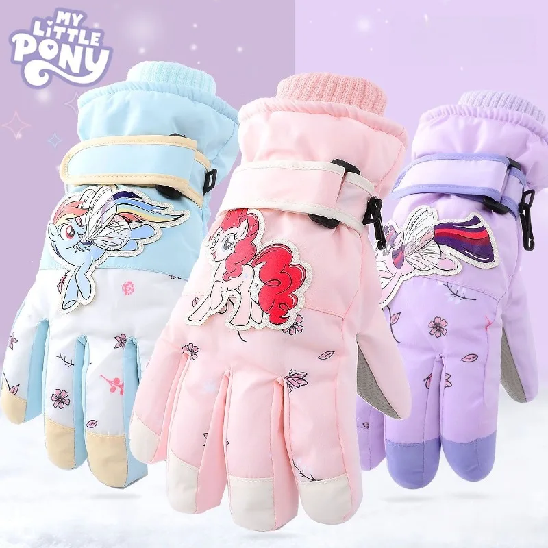 

My Little Pony, милые перчатки Twilight Sparkle Pinkie Pie с героями мультфильмов для мужчин и женщин, модные зимние теплые водонепроницаемые лыжные перчатки