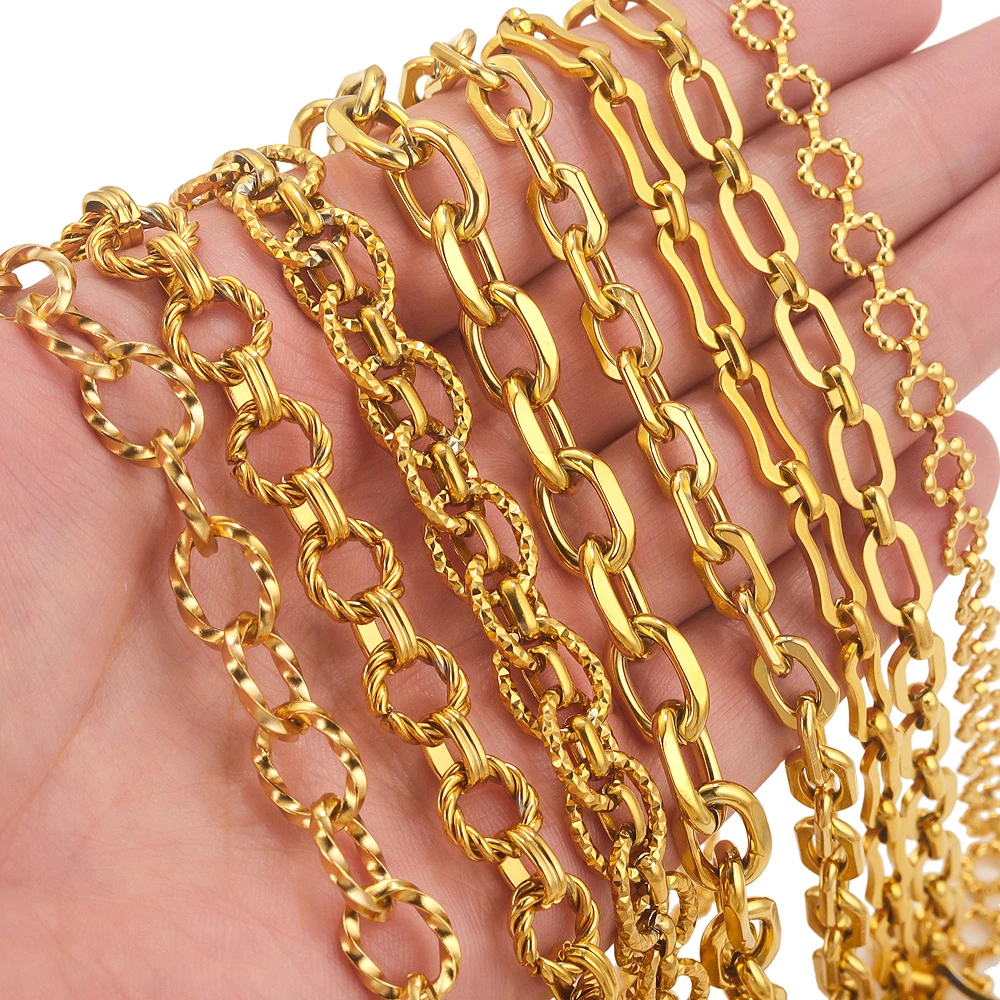 

1meter Stainless Steel Large Chains For Jewelry Making Thick Big Cable Chain DIY Necklace Bracelet Chain Handmade Accessories