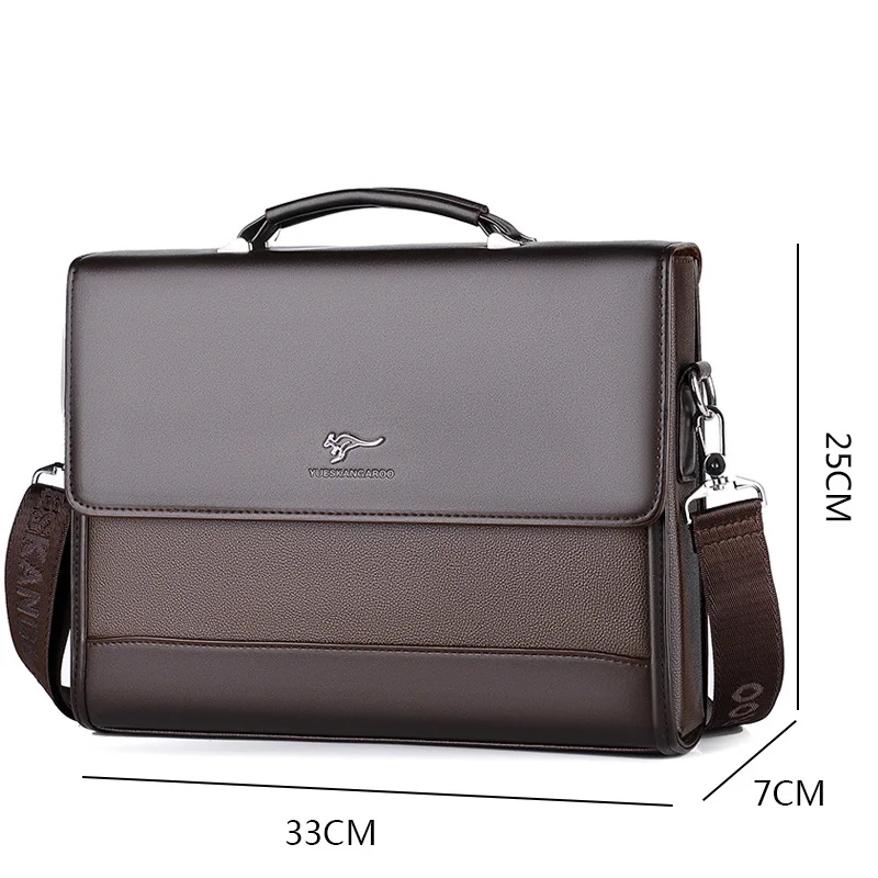 2023 Nova Maleta Masculina Bolsas Masculinas Tote Pu Couro Café Negócios Ombro Laptop Sacos Homem Organizador para Documentos