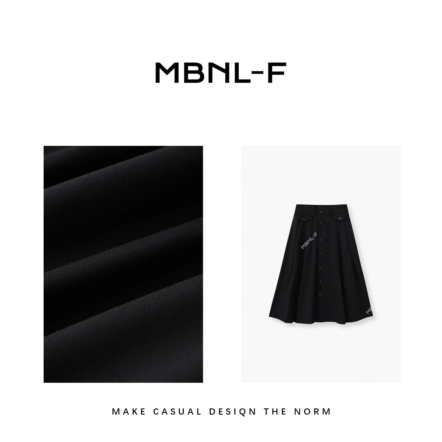 

MBNLF Casual Workwear Skirt High Waist Midi A-Line Skirt Women's New Summer Versatile Nylon Modal Rayon Spandex Blend Skirt