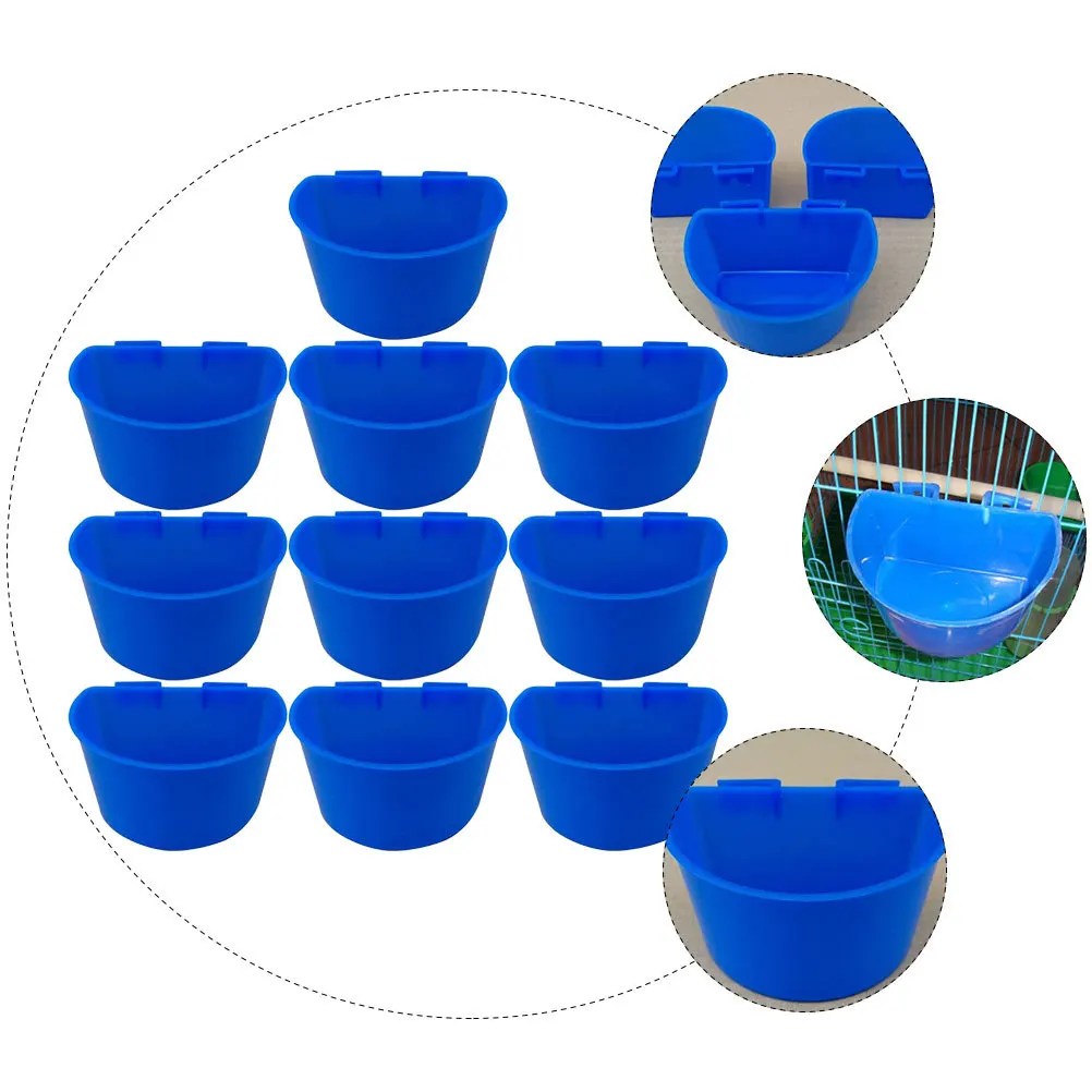 

10pcs Thicken Plastic Bird Feeder Semicircle Hanging Cup For Cage Water Food Bowl Pigeon Supply Lightweight Durable