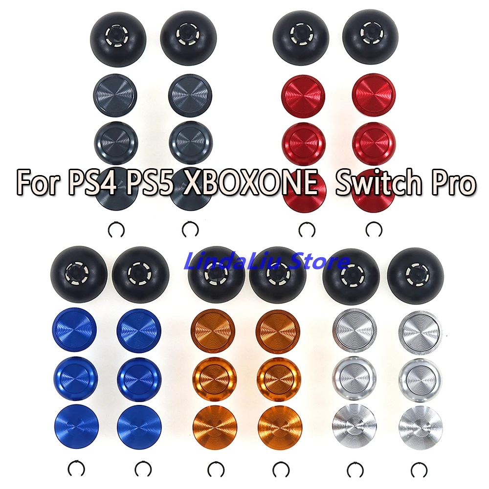 Capuchon de bouton en métal pour manette PS4, PS5, Switch Pro, XBOXONE Edge, bâtons analogiques, boutons de manettes en métal, 1 jeu, 10 en 1