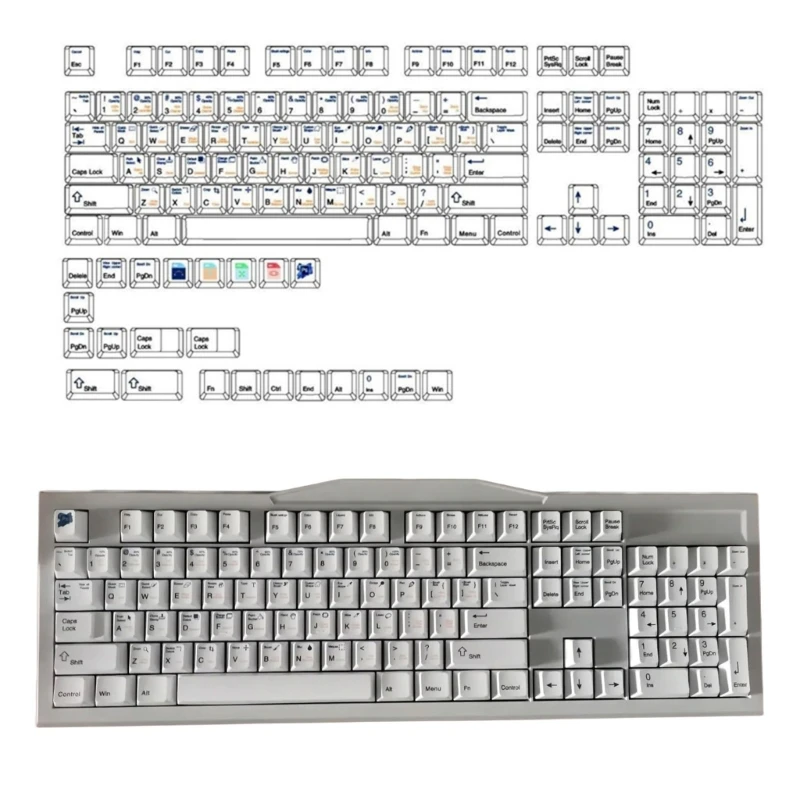 127 PS Photoshops PBT DyeSublimation Keycap Set Cherry Teclados Teclas