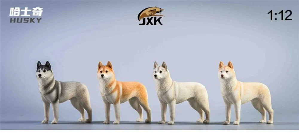 JXK 1:12 Scale Husky Cane Corso Rottweiler Bulldog Dog Pet Healing Figure Canidae Animal Collector Toy Resin Desktop Decoration