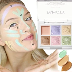 Paleta correctora Multicolor hidratante, cubierta de crema, ojeras, marcas de acné, líneas de ley, Base de crema, cobertura completa, Cosméticos faciales